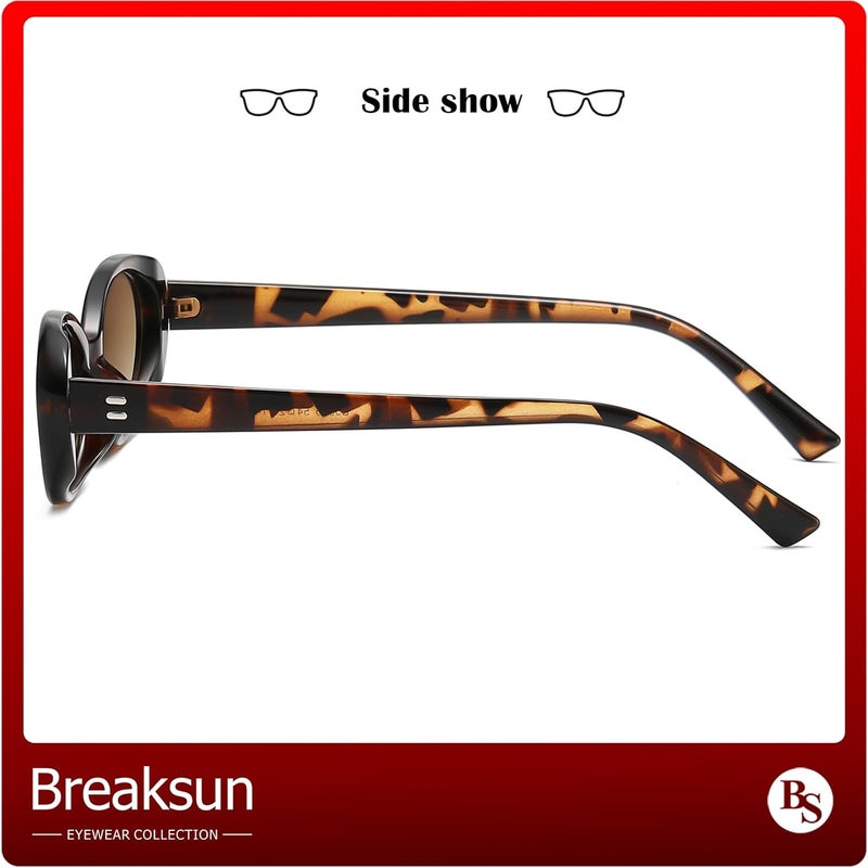 Breaksun Retro Oval Sunglasses for Women Men Fashion Small Oval Sunglasses 90s Vintage Shades - Image 5